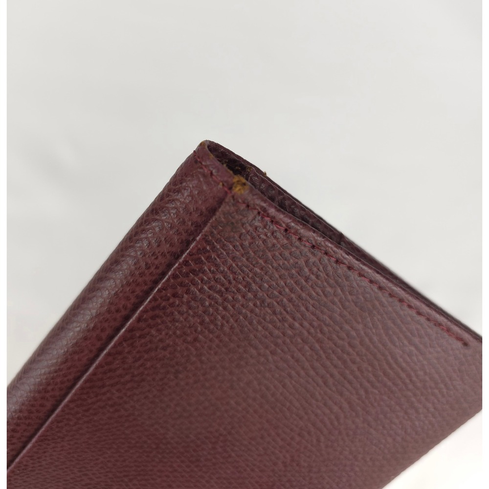 Vintage Rudolph Valentino Burgundy Leather Continental Wallet Embossed Logo - Picture 11 of 15